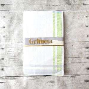 Vintage NOS Gruneta Handkerchiefs Set of 6 Mens Women's White Pink Blue Green